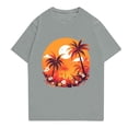 thumbnail image 1 of NAMTYQX Summer Tops Soft Lightweight Patterns Boho Plus Size Cool Baggy Casual Short Sleeve Crewneck Mens T Shirts Gray Size 3XL, 1 of 3