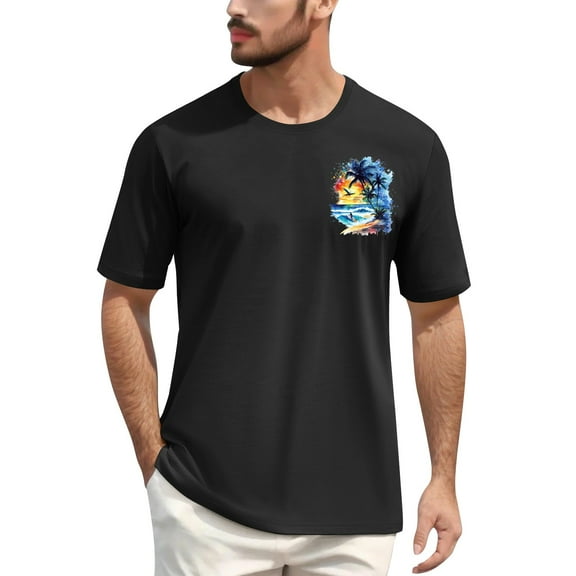 NAMTYQX T Shirts for Man Crew Neck Loose Plus Size Lightweight Short Sleeve Cool Cozy Casual Patterns Boho Graphic Tees Black Size 5XL