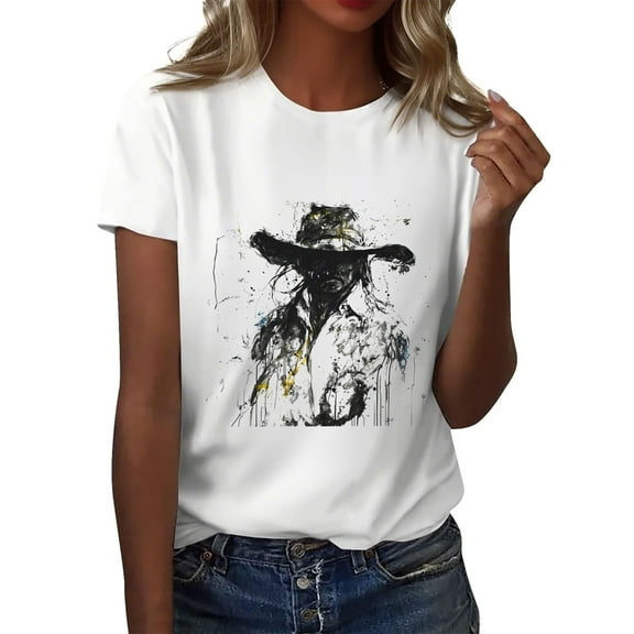 NAMTYQX T Shirts for Women Basic Loose Trending Plus Size Short Sleeve Crewneck Breathable Lightweight Patterned Black Size 2XL