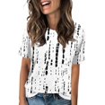 thumbnail image 1 of NAMTYQX T-Shirts for Women Casual Crew-Neck Patterned Lightweight Womens Blouses Dressy Casual White Size XL, 1 of 5
