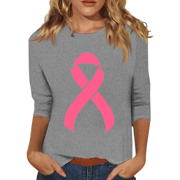 NAMTYQX T Shirts for Women Floral Casual Loose Fit O-Neck Stretch Light Gray Size S