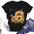 thumbnail image 1 of NAMTYQX Tops for Women Trendy Plus Size Basic Round Neck Loose Fitting Grafisches Short Sleeve Cool Printed Light Summer Tops Black Size M, 1 of 5