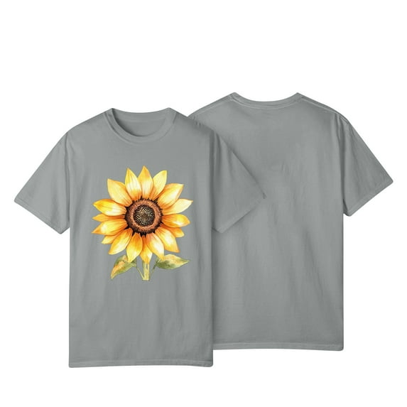 NAMTYQX Trendy Tops for Women 2025 Baggys Soft Gemusterte Plus Size Graphic Crewneck Cute Short Sleeve Lightweight Tshirts Shirts for Women Gray Size S