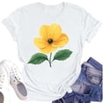 thumbnail image 1 of NAMTYQX Trendy Tops for Women 2025 Oversize Classic Short Sleeve Boyfriend Patterned Crewneck Cool Lightweight Gemustert Shirts for Teens Girls White Size M, 1 of 4