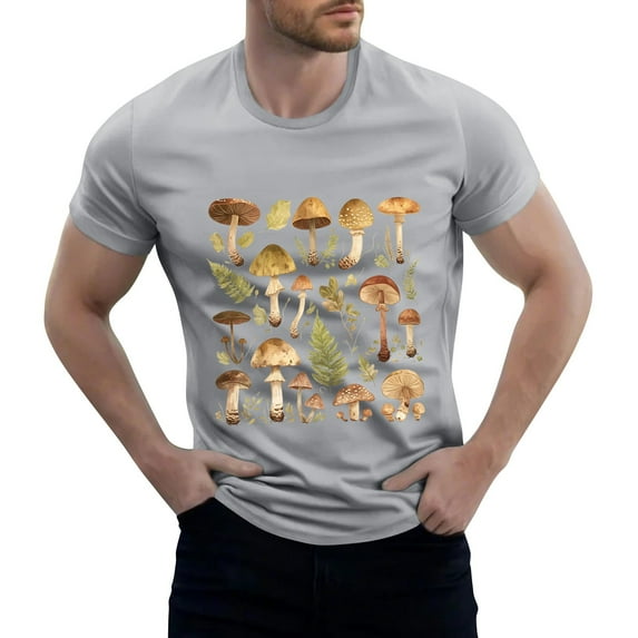 NAMTYQX True Classic T Shirts for Men Crew Neck Elasticated Short Sleeve Light Casual Plus Size Patterned Baggy Hawaiian Stretchy Mens Shirts Short Sleeve Gray Size L