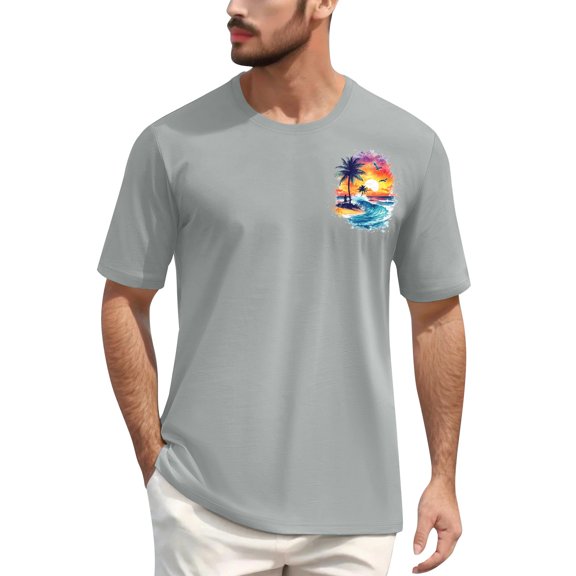 NAMTYQX True Classic Tees Pattern Lightweight Airoft Casual Soft Crewneck Plus Size Boho Baggy Short Sleeve Mens Shirts Casual Stylish Gray Size 4XL