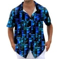 thumbnail image 1 of NAMTYQX Tshirts Shirts for Men Button Front Textured Graphic Light Casual Short Sleeve Plus Size V Neck Funny Hawaiian Shirts for Men Royal Blue Size L, 1 of 5