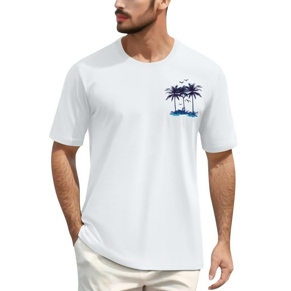 NAMTYQX Tshirts Shirts for Men Loose Plus Size Cozy Easy Crewneck Casual Short Sleeve Lightweight Patterned Elastic True Classic Tees Men White Size 3XL