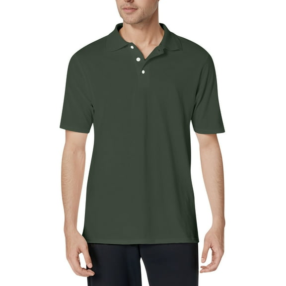 NAMTYQX Tshirts Shirts for Men Soft Polo Shirts for Men Loose Lightweight Button Lapel Neck Casual Plus Size Short Sleeve T Shirts for Man Dark Green Size 3XL