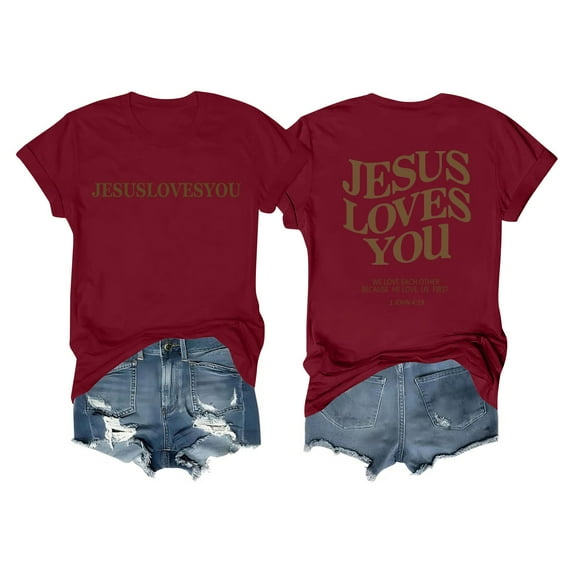 NAMTYQX Tshirts Shirts for Women Airoft Muster Plus Size Short Sleeve Looses Lightweight Crewneck Patterned Classic Womens Short Sleeve Tops Wine Size L