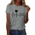 thumbnail image 1 of NAMTYQX Tshirts Shirts for Women Boxy Fit Cute Short Sleeve Plus Size Graphic Breathable Bedruckte Lightweight Round Neck Womens T Shirts Loose Fit Dark Gray Size XL, 1 of 5