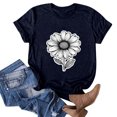 thumbnail image 1 of NAMTYQX Tshirts Shirts for Women Crewneck Short Sleeve Hawaii Boyfriend Plus Size Muster Print Cool Lightweight Summer Tops for Women 2025 Navy Size 2XL, 1 of 4