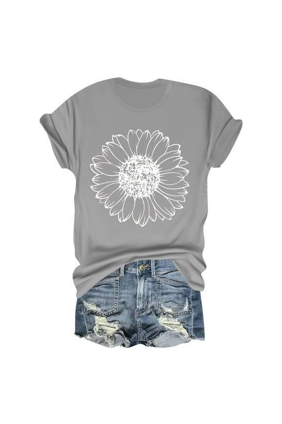 Tshirts Shirts for Women Graphic Breathable Scoop Neck Short Sleeve Oversize Hawaii Lightweight Print Loose Fitting Bedrucktes Womens Tops Dressy Casual Mint Green Size S