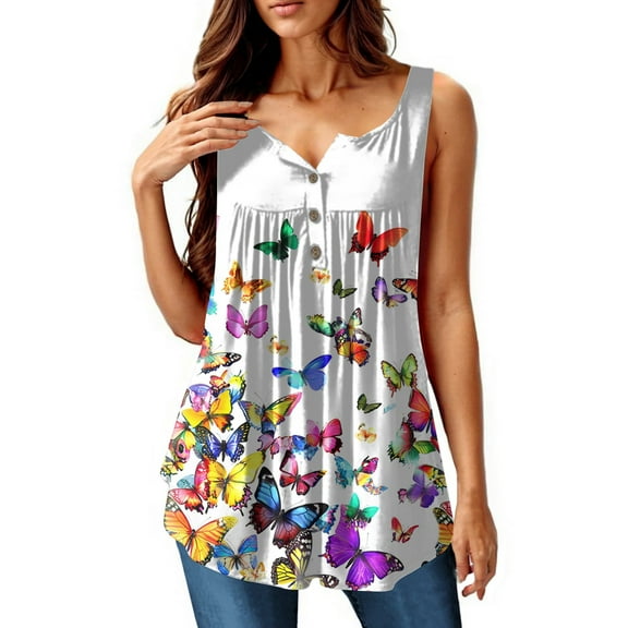 NAMTYQX Tshirts Shirts for Women Peplum Fashion Relaxed Fit Casual Plus Size Button V Neck Spring Blouses for Women 2025 White Size 5XL