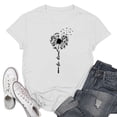 thumbnail image 1 of NAMTYQX Tshirts Shirts for Women Printed O-Neck Cool Stretchy Plus Size Short Sleeve Loose Fit Muster Fashion Blouses for Women White Size S, 1 of 4