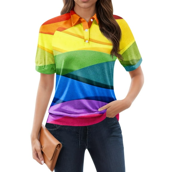 NAMTYQX Tshirts Shirts for Women Short Sleeve Womens Polo Shirts Slacking Lapel V Neck Soft Trendy Light Blue Size S