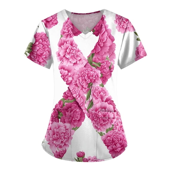 NAMTYQX Tshirts Shirts for Women Stretch Plus Size Scrubs for Women Tops White Size 4XL