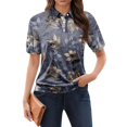thumbnail image 1 of NAMTYQX Tshirts Shirts for Women Womens Polo Shirts Casual Short Sleeve Lapel V Neck Lounges Soft Dark Gray Size 3XL, 1 of 5