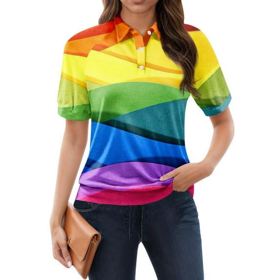 NAMTYQX Women's Blouses & Shirts Lapel V Neck Womens Polo Shirts Lounges Short Sleeve Casual Soft Light Blue Size L