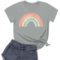 thumbnail image 1 of NAMTYQX Women's Summer Tops Loose Stretch Crewneck mit Print Plus Size Casual Short Sleeve Cool Printed Plus Size Summer Tops Gray Size S, 1 of 3