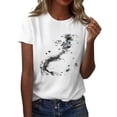 thumbnail image 1 of NAMTYQX Women's T-Shirts Short Sleeve Crewneck Lightweight Cute Loose Patterned Plus Size Muster Soft Tops for Women 2025 Light Gray Size L, 1 of 5
