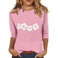 thumbnail image 1 of NAMTYQX Womens Blouses Dressy Casual 3/4 Sleeve Loose Fit Womens Tops Blouses for Women Dressy Casual Pink Size M, 1 of 3