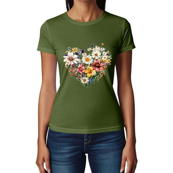 NAMTYQX Womens Blouses Lightweight Soft Gemustertes Hip Short Sleeve Crewneck Loose Fit Plus Size Print Women's Summer Tops Army Green Size S