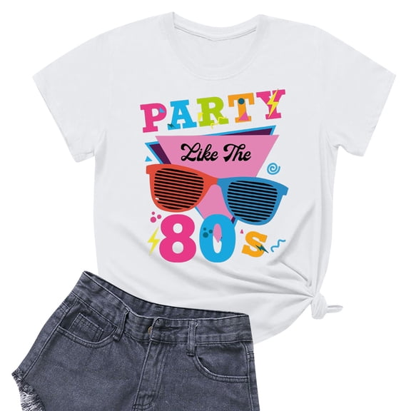 NAMTYQX Womens Blouses Muster Oversize Cute Stretch Loose Fitting Print Airoft Scoop Neck Short Sleeve Oversized Graphic Tees for Women White Size XL