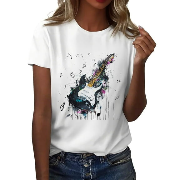 NAMTYQX Womens Blouses Stretch O-Neck Cool Fashion Plus Size Graphic Short Sleeve Loose Tropischer Druck Short Sleeve Shirts for Women Navy Size 3XL