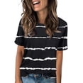 thumbnail image 1 of NAMTYQX Womens Graphic T Shirts Patterned Blouses for Women Boxy Fit Round Neck Casual Tops for Women Black Size S, 1 of 5