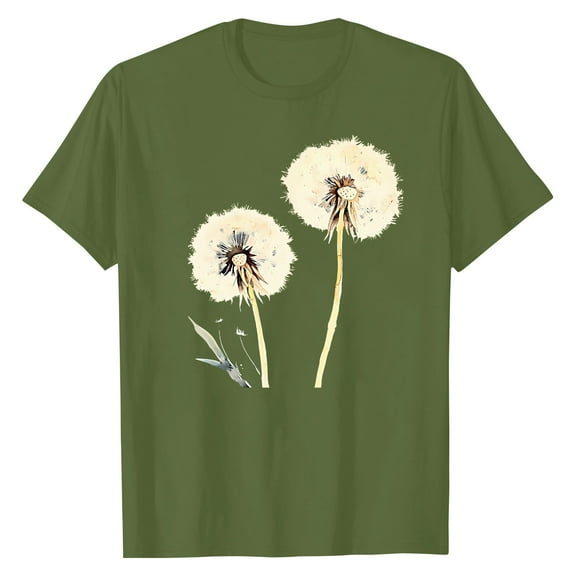 NAMTYQX Womens Graphic Tees Fashion Pattern Crewneck Plus Size Stretch Short Sleeve Print Loose Breathable Shirts for Women Army Green Size XL