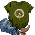 thumbnail image 1 of NAMTYQX Womens Graphic Tees Short Sleeve Stretchy Loose Soft Lounge Oversized Round Neck mit Print Print Womens Short Sleeve Tops Army Green Size XL, 1 of 4