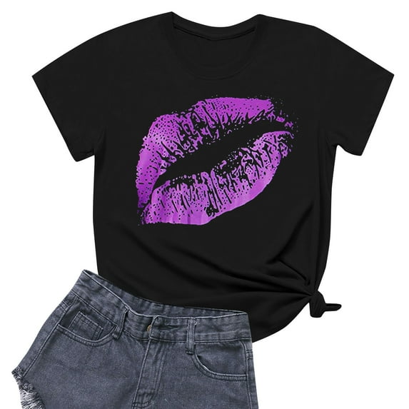 NAMTYQX Womens Hawaiian Shirt Stretch Patterned Boxy Fit Oversized Scoop Neck Cool Casual Short Sleeve Print Cute Summer Tops for Women Purple Pink Size 5XL