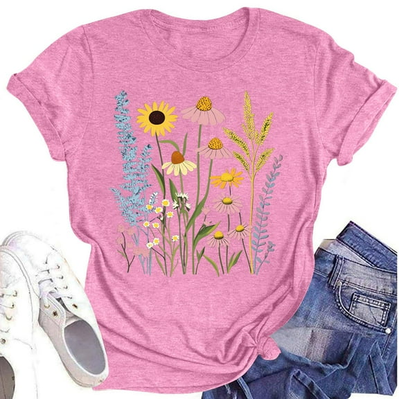 NAMTYQX Womens Oversized Tee Shirts Gemusterte Cute Stretch Oversized Graphic Slack Scoop Neck Airoft Short Sleeve Womens Tops Casual Pink Size L