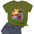 thumbnail image 1 of NAMTYQX Womens Oversized Tee Shirts Oversized Graphic Boxy Fit Round Neck Lightweight Cool Short Sleeve Fashion Muster Womens Graphic T Shirts Army Green Size S, 1 of 3