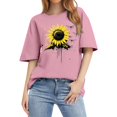 thumbnail image 1 of NAMTYQX Womens Oversized Tee Shirts Plus Size Print Relaxed Fit Short Sleeve Cool mit Print Scoop Neck Casual Stretch Shirts for Women Pink Size 3XL, 1 of 5