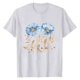 thumbnail image 1 of NAMTYQX Womens Oversized Tee Shirts Scoop Neck Printed Trendy Cool Loose Fitting Gemustert Plus Size Light Short Sleeve Blouses for Women White Size 3XL, 1 of 5