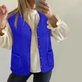 thumbnail image 1 of NAMTYQX Womens Sherpa Vest Casual Comfort Sleeveless Fuzzy Button Front Fleece Vest Open Front Blue Size XL with 2 Pockets, 1 of 5