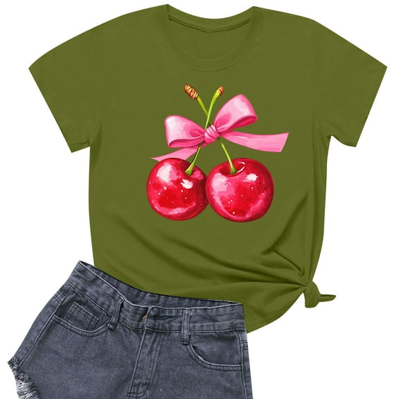 NAMTYQX Womens Shirts Dressy Casual Graphic Crewneck Baggys Bedrucktes Fashion Airoft Short Sleeve Stretch Oversize Women's T-Shirts Army Green Size S