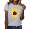 thumbnail image 1 of NAMTYQX Womens Shirts Dressy Casual Loose Graphic Airoft Round Neck Light Bedrucktes Plus Size Casual Short Sleeve Tshirts Shirts for Women Graphic White Size XL, 1 of 5