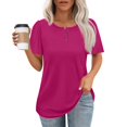 thumbnail image 1 of NAMTYQX Womens Short Sleeve Tops Comfort Baggy Soft Round Neck Plus Size Casual Short Sleeve Solid Color Trendy Dark Purple Size 3XL, 1 of 5