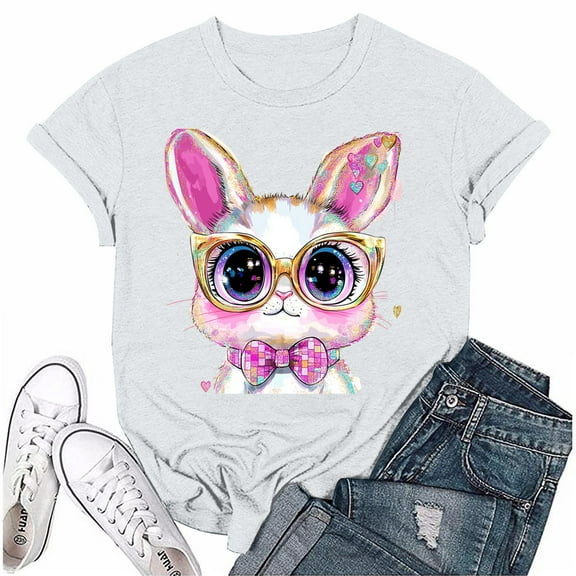 NAMTYQX Womens Short Sleeve Tops Stretch Short Sleeve Comfy Airoft Scoop Neck Print Casual Pattern Plus Size Plus Size Summer Tops White Size S