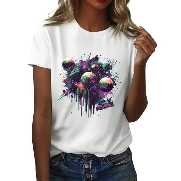 NAMTYQX Womens Spring Tops Graphic Airoft Scoop Neck Mit Muster Hawaii Plus Size Stretch Loose Short Sleeve Ladies Tops and Blouses Green Size 2XL