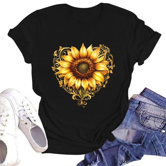 NAMTYQX Womens Spring Tops Short Sleeve O-Neck Cool Light Loose Fit Simple Gemustert Graphic Oversize Blouses for Women Dressy Casual Black Size S