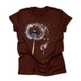 thumbnail image 1 of NAMTYQX Womens Summer Tops 2025 Casual Gemustert Patterns Soft Loose Fit Oversize Round Neck Stretch Short Sleeve Basic Tees for Women Deep Red Size L, 1 of 3