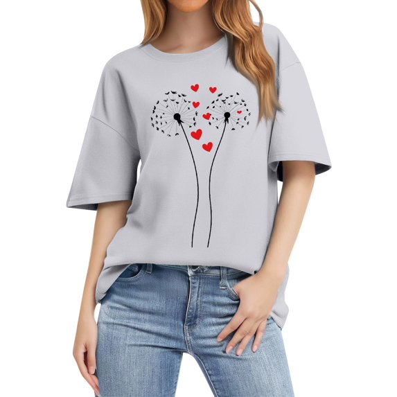 NAMTYQX Womens Summer Tops 2025 Muster Oversized Casual Stretch Graphic Short Sleeve Round Neck Breathable Loose Fitting Short Sleeve Blouses for Women White Size S