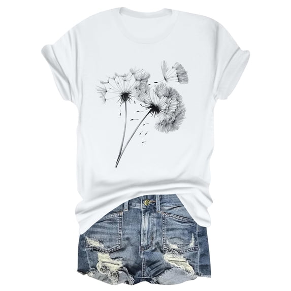 NAMTYQX Womens T Shirts Loose Fit Slack Cool Oversized Crewneck Hawaiian Stretch Print Gemustert Short Sleeve Graphic Tees for Women Trendy White Size 2XL
