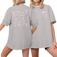 thumbnail image 1 of NAMTYQX Womens T Shirts Print Print Trendy Plus Size Comfy Soft Stretch Short Sleeve Crewneck Womens Blouses Light Gray Size XL, 1 of 4