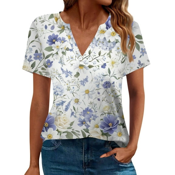 NAMTYQX Womens Tops Dressy Casual Plus Size Comfort Soft V Neck Casual Trendy Short Sleeve Baggy Light Purple Size 3XL