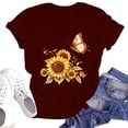 thumbnail image 1 of NAMTYQX Womens Tops Dressy Casual Scoop Neck Short Sleeve Lounge Cool Print Oversized Boyfriend Graphic Light Womens Casual Tops Wine Size 2XL, 1 of 4